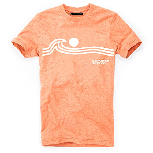 DEPARTED Herren T-Shirt mit Print/Motiv 5315 - New fit Größe L, Sunset Orange Triblend von DEPARTED