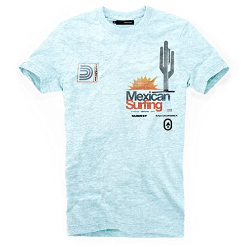 DEPARTED Herren T-Shirt mit Print/Motiv 5332 - New fit Größe S, Iced Blue von DEPARTED