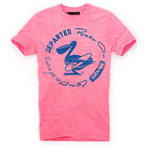 DEPARTED Herren T-Shirt mit Print/Motiv 5397 - New fit Größe M, Neon Pale pink von DEPARTED