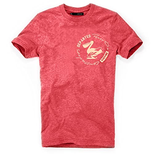 DEPARTED Herren T-Shirt mit Print/Motiv 5398 - New fit Größe M, San Francisco Red Melange von DEPARTED