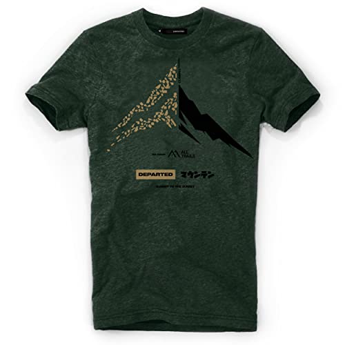 DEPARTED Herren T-Shirt mit Print/Motiv 5428 - New fit Größe XL, Cedar Forest Green Melange von DEPARTED