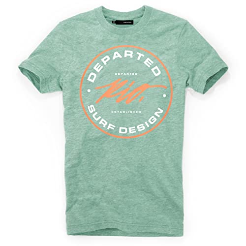 DEPARTED Herren T-Shirt mit Print/Motiv 5446 - New fit Größe L, Dusty Green Melange von DEPARTED