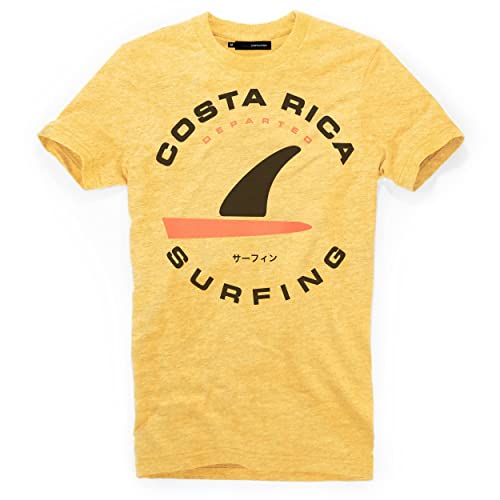 DEPARTED Herren T-Shirt mit Print/Motiv 5465 - New fit Größe S, Pomelo Yellow Melange von DEPARTED