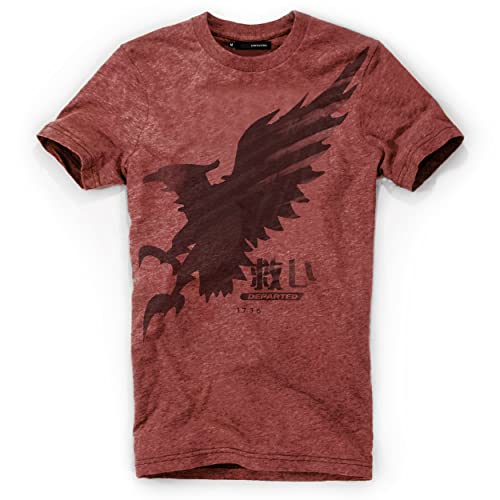 DEPARTED Herren T-Shirt mit Print/Motiv 5483 - New fit Größe L, Dusk Canyon Red von DEPARTED