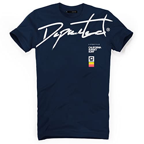 DEPARTED Herren T-Shirt mit Print/Motiv 5508 - New fit Größe L, Coastal Navy von DEPARTED