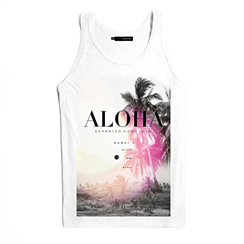 DEPARTED Herren Tank-Top mit Print/Motiv 9003-020 - New fit Größe XL, White von DEPARTED