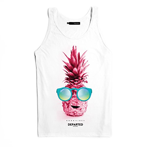 DEPARTED Herren Tank-Top mit Print/Motiv 9004-020 - New fit Größe M, White von DEPARTED