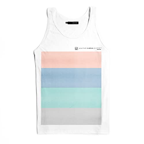 DEPARTED Herren Tank-Top mit Print/Motiv 9085 - New fit Größe M, White von DEPARTED