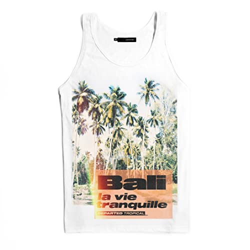 DEPARTED Herren Tank-Top mit Print/Motiv 9177 - New fit Größe XL, White von DEPARTED