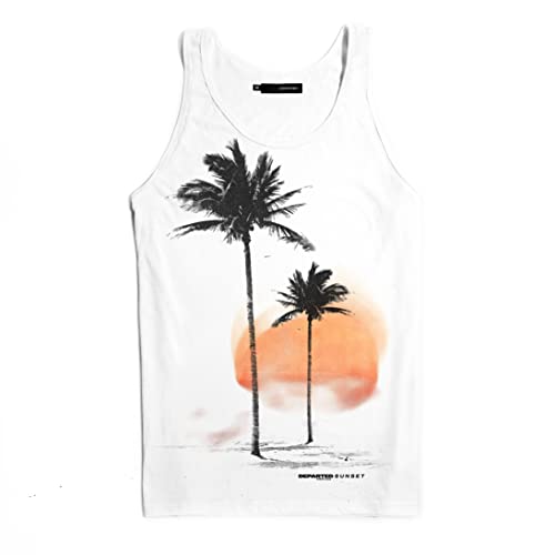 DEPARTED Herren Tank-Top mit Print/Motiv 9184 - New fit Größe S, White von DEPARTED