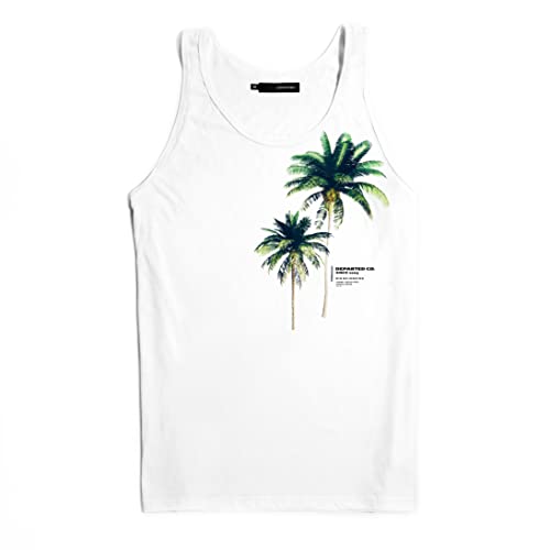 DEPARTED Herren Tank-Top mit Print/Motiv 9198 - New fit Größe L, White von DEPARTED