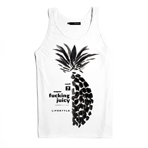 DEPARTED Herren Tank-Top mit Print/Motiv 9209 - New fit Größe M, White von DEPARTED