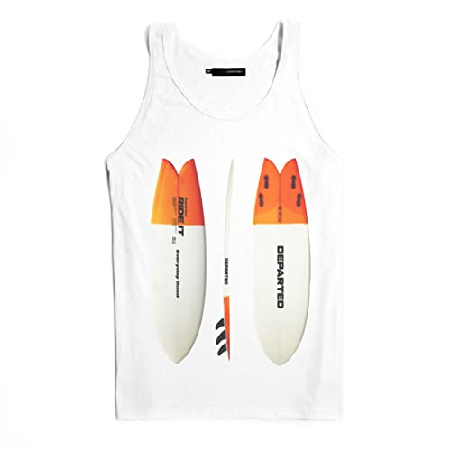 DEPARTED Herren Tank-Top mit Print/Motiv 9210 - New fit Größe M, White von DEPARTED