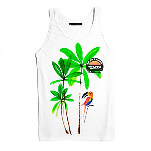 DEPARTED Herren Tank-Top mit Print/Motiv 9234 - New fit Größe M, White von DEPARTED