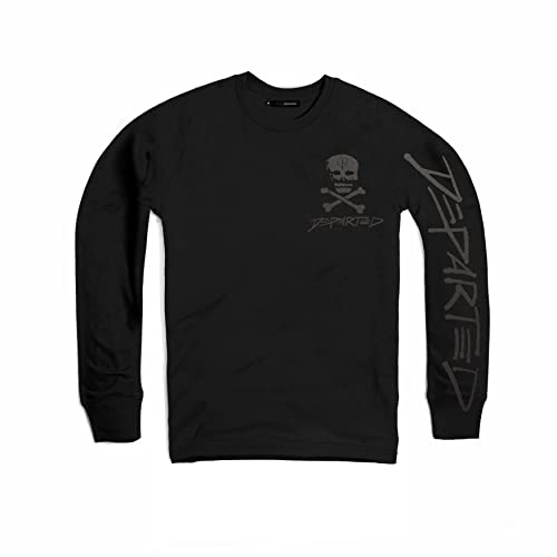 DEPARTED Longsleeve Herren Langarmshirt mit Print/Motiv 7217 - New fit Größe S, Black von DEPARTED