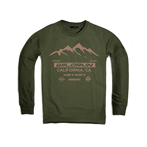 DEPARTED Longsleeve Herren Langarmshirt mit Print/Motiv 7232 - New fit Größe M, Deep Pine Green von DEPARTED