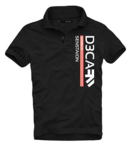 DEPARTED Polo mit Print/Motiv Shirt 3507-010 - New fit Größe M, Black von DEPARTED