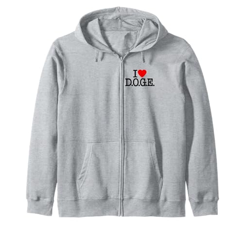 ICH LIEBE HEART DOGE D.O.G.E. ABTEILUNG FÜR STAATLICHE EFFIZIENZ Kapuzenjacke von DEPARTMENT OF GOVERNMENT EFFICIENCY LOVE TEES
