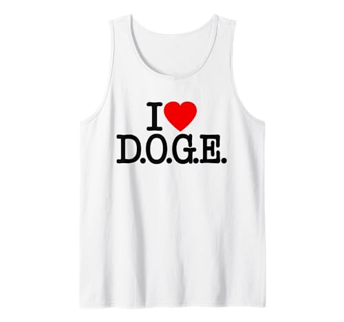 ICH LIEBE HEART DOGE D.O.G.E. ABTEILUNG FÜR STAATLICHE EFFIZIENZ Tank Top von DEPARTMENT OF GOVERNMENT EFFICIENCY LOVE TEES