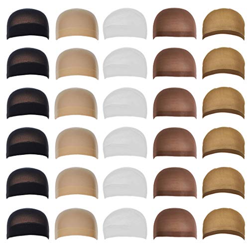 Stocking Wig Caps, DEPHNARSA 24pcs Stretchy Nylon Wig Caps Stocking Caps For Wigs Wig Caps For Women Man (F-Asst) von DEPHNARSA