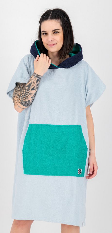 DEPROC Active Badeponcho PONCHINO HALIFAX WOMEN Umziehhilfe Strandponcho, Kapuze, ohne, Innenliegende Tasche zum Umziehen von DEPROC Active