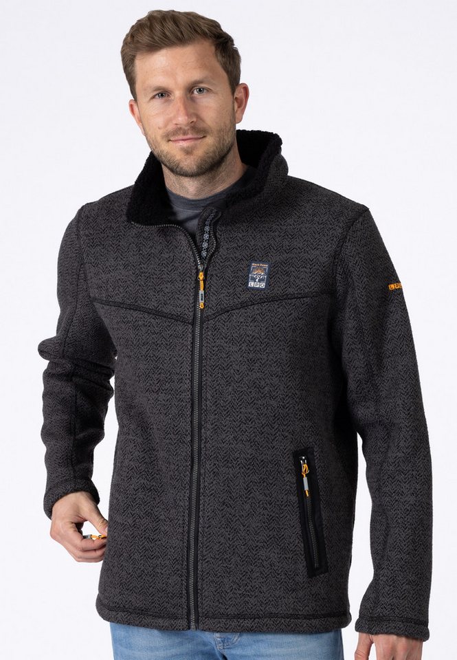 DEPROC Active Fleecejacke JAMES CS Strickfleecejacke, Mid-Layer, Funktionsfleece auch in Großen Größen. mit Stehkragen von DEPROC Active
