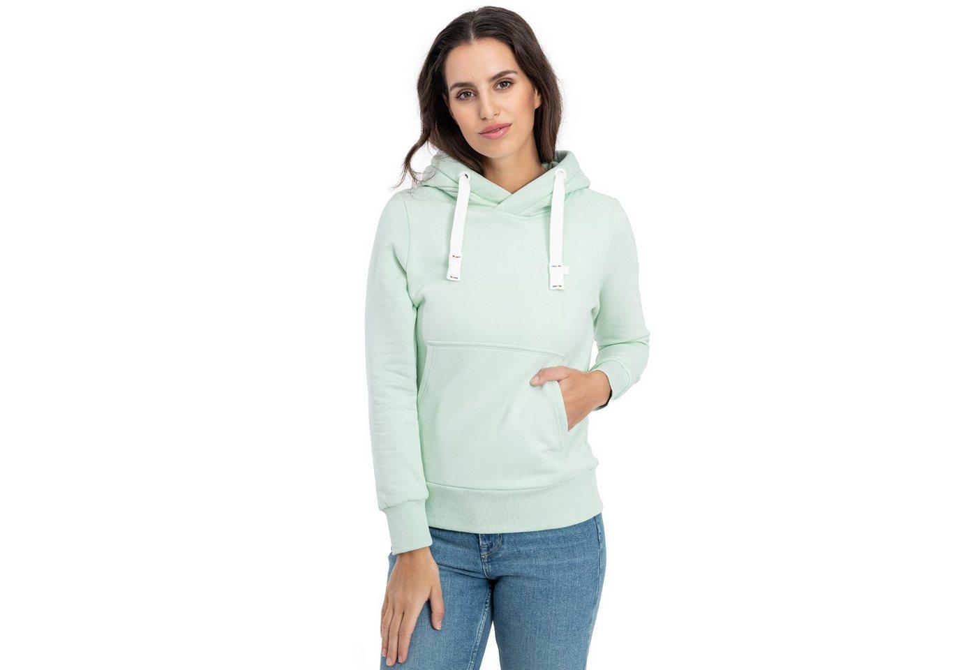 DEPROC Active Kapuzensweatshirt HildaCMYK II WOMEN weiche Fleecejacke mit Kängurutasche von DEPROC Active