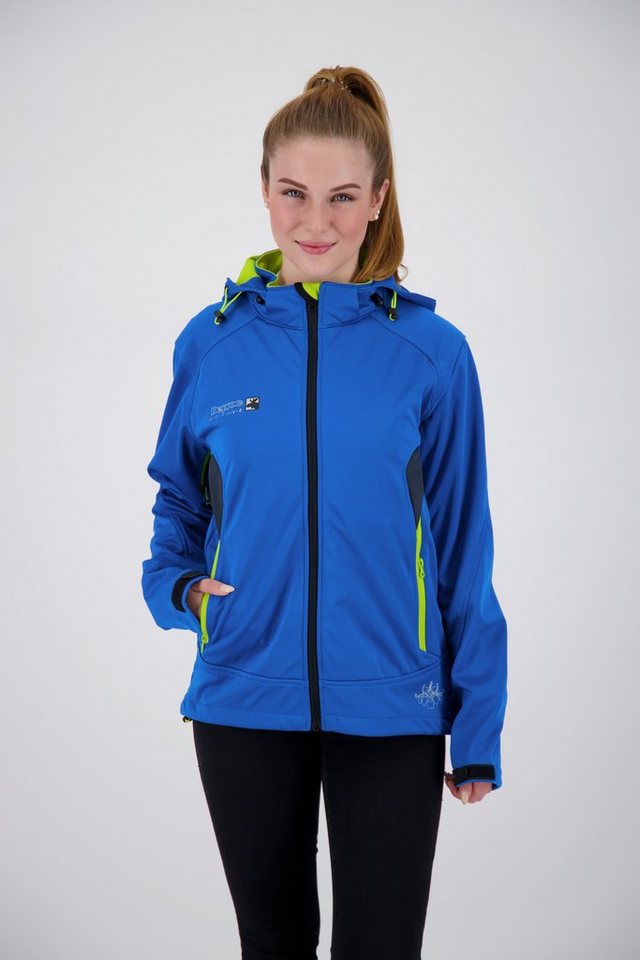 DEPROC Active Softshelljacke Downton Peak WOMEN NEW CS Ventialtionsreißverschlüsse, Auch in Großen Größen erhältlich, mit abnehmbarer Kapuze von DEPROC Active