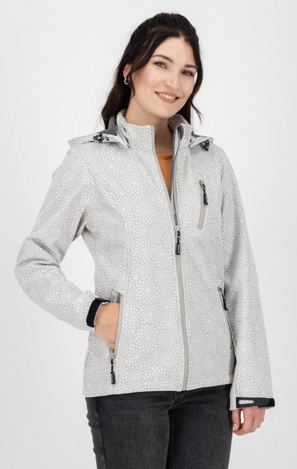 DEPROC Active Softshelljacke SHELBY PEAK DC leichte Softshelljacke mit All-Over-Print und abnehmbarer Kapuze von DEPROC Active