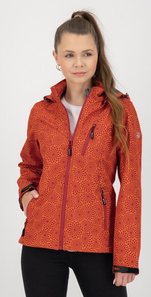 DEPROC Active Softshelljacke SHELBY PEAK DC leichte Softshelljacke mit All-Over-Print und abnehmbarer Kapuze von DEPROC Active