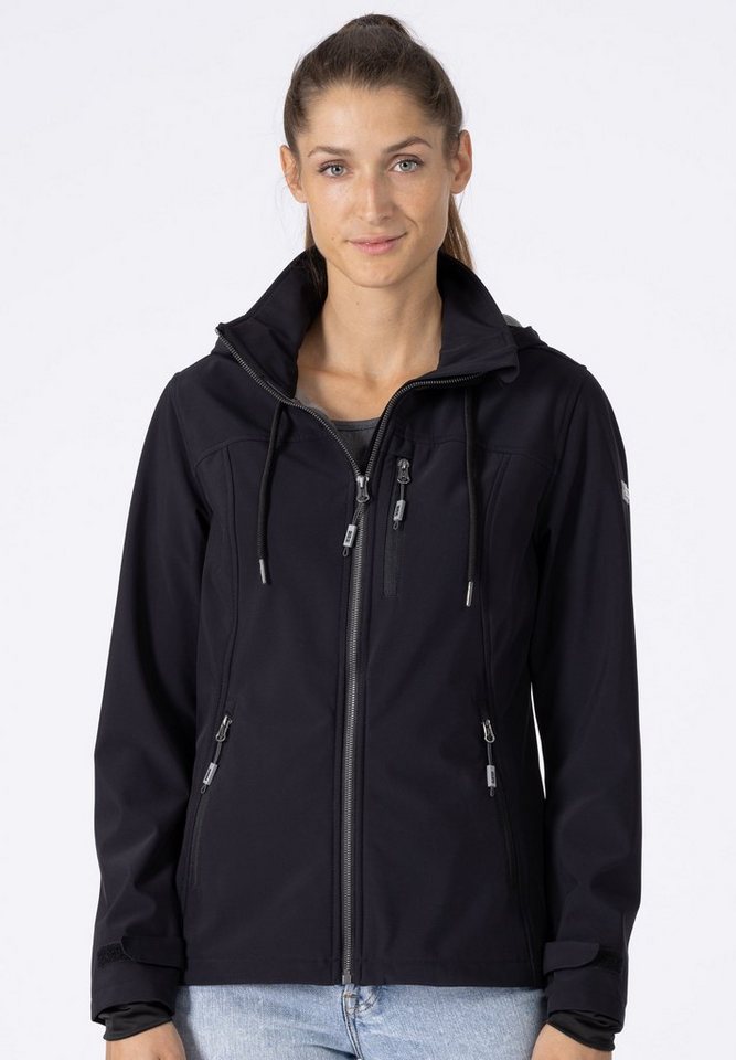 DEPROC Active Softshelljacke SILA CS Women Funktionsjacke, Outdoorjacke, Wetterjacke mit Kapuze, auch in Großen Größen von DEPROC Active