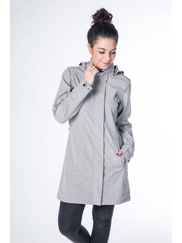 DEPROC Active Softshellmantel GLACE SILVER LONG WOMEN auch in Großen Größen erhältlich von DEPROC Active