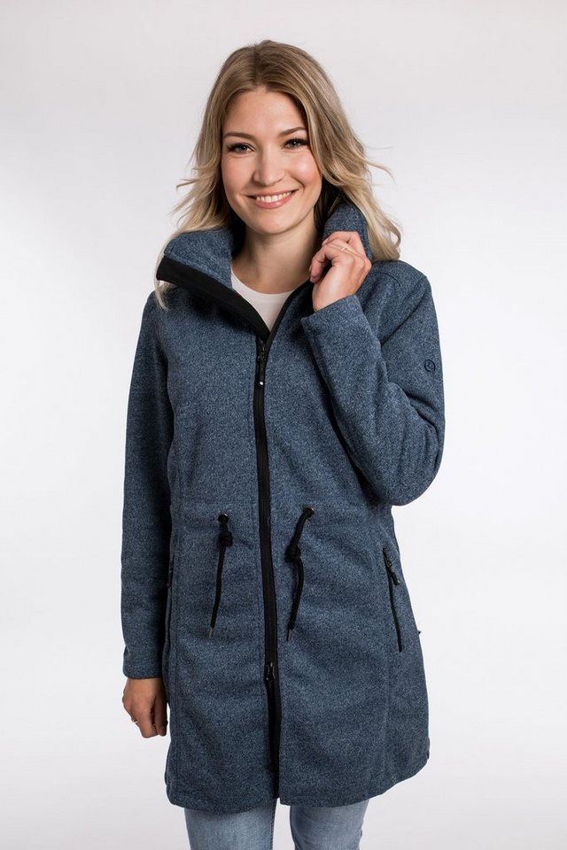 DEPROC Active Softshellparka KEDGWICK WOMEN LONG Softshellmantel in urbaner Strickfleeceoptik von DEPROC Active