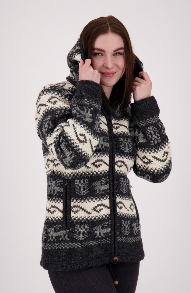 DEPROC Active Windbreaker ANNAPURNA OS Strickjacke & Wollfleecejacke Handmade in Nepal von DEPROC Active
