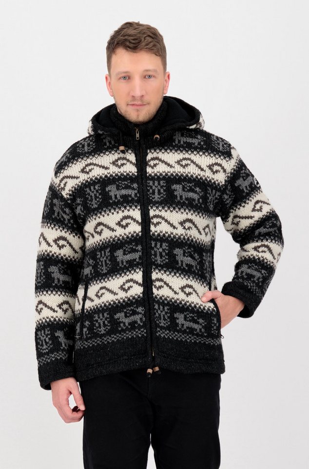 DEPROC Active Strickfleecejacke LHOTSE MEN mit Kapuze und weichem Fleece gefüttert von DEPROC Active
