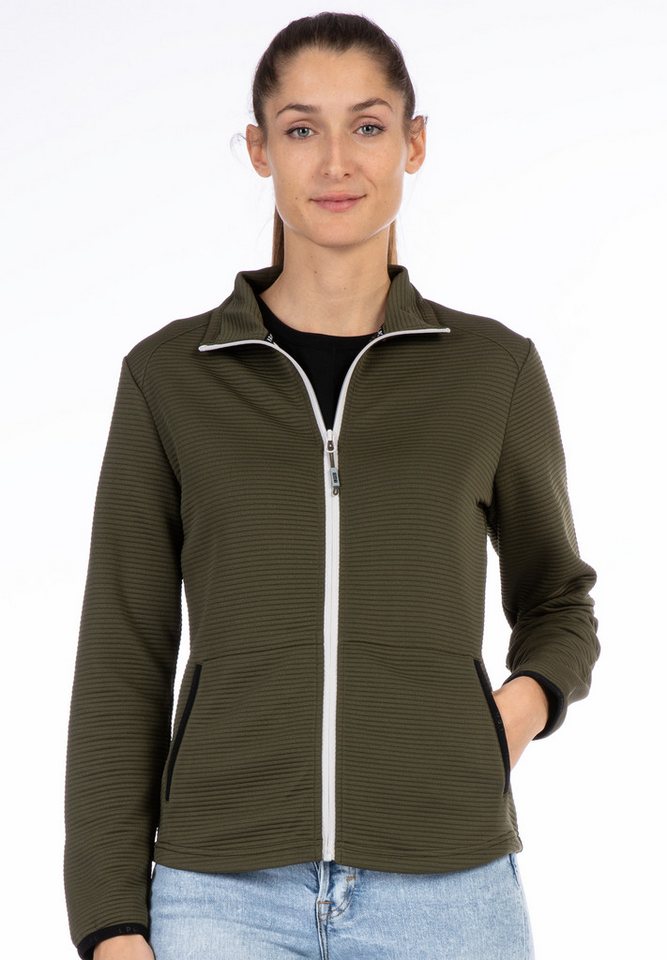 DEPROC Active Strickfleecejacke Xara CS Steppfleece-Jacke, Midlayer, Funktionsjacke mit Stehkragen von DEPROC Active