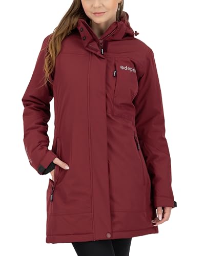 Deproc Active Damen Winterparka Winterjacke Kurzmantel mit abnehmbarer Kapuze Gefüttert Wasserdicht Wetterfest Windbreaker Übergangsjacke Parka MONTREAL LONG von DEPROC-Active