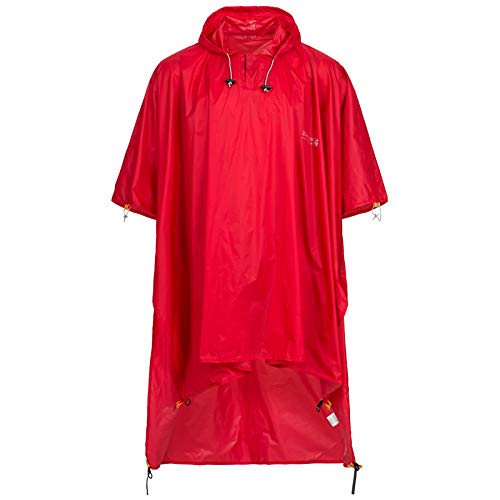 Deproc Active Herren Wasserdichter Regenmantel Cornwall Poncho Uni Regenponcho, rot, L von DEPROC-Active