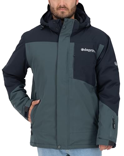 Deproc Active Herren Winterjacke Skijacke mit abnehmbarer Kapuze Gefüttert Wasserdicht Wetterfest Windbreaker Übergangsjacke Parka MONTREAL von DEPROC-Active