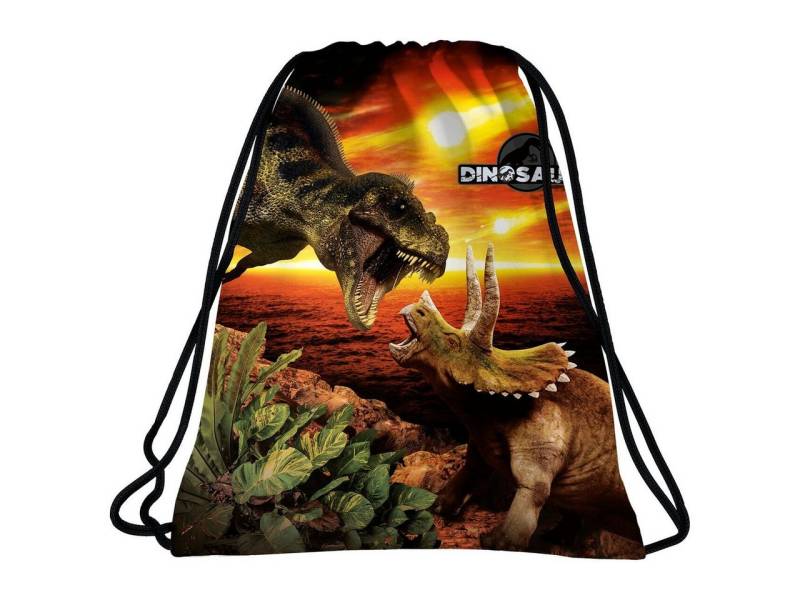 DERFORM Turnbeutel Dinosaurier T Rex Kinder Sportbeutel Rucksack Sporttasche Dino, Giganotosaurus von DERFORM