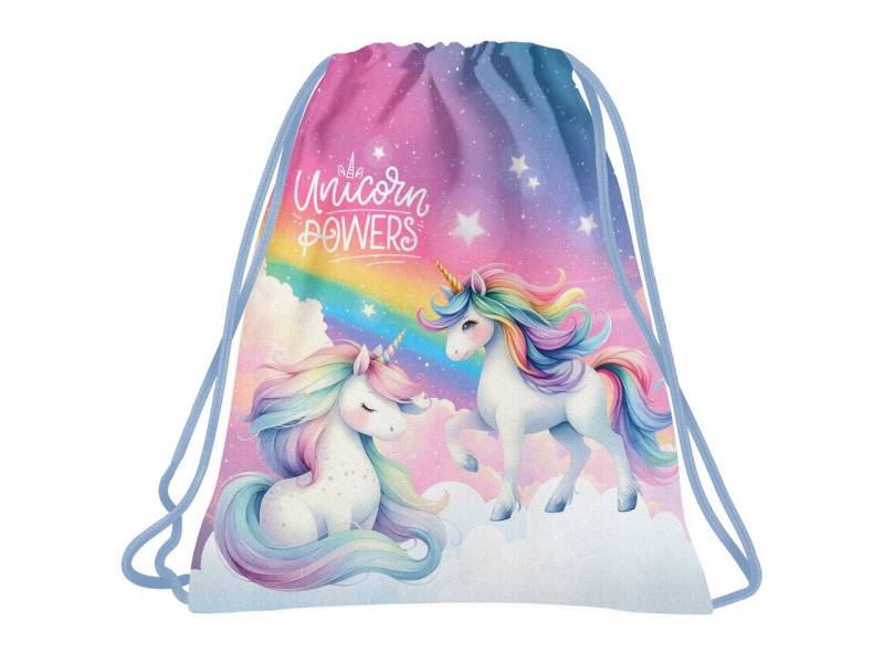 DERFORM Turnbeutel Einhorn Kinder Sportbeutel Rucksack Sporttasche blau Unicorn (1-tlg) von DERFORM