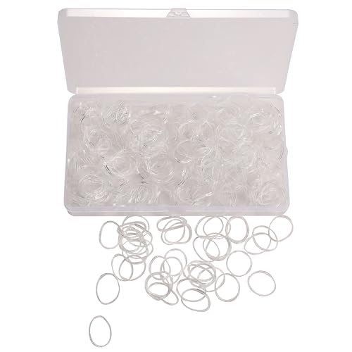DERICOR Haargummis, 300 Stück Elastische Haargummis, Haargummi Mädchen, Haargummi Klein (Transparent, M) von DERICOR