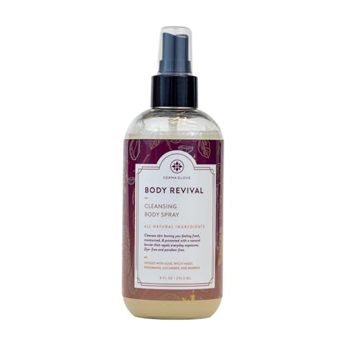 BODY REVIVAL – Duschfreies Reinigungsspray für Männer und Frauen – eine natürlichere und tragbare Alternative zu Dusch- und Körpertüchern, Körperreinigungsspray ohne Ausspülen – 225 ml von DERMAGLOVE