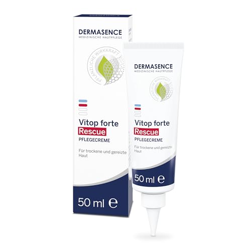 DERMASENCE Vitop forte Rescue Pflegecreme, 50 ml - beruhigende und regenerierende Akutpflege für gereizte und gerötete oder sehr trockene Hautstellen - Pflege bei Neurodermitis mit Färberwaidextrakt von DERMASENCE