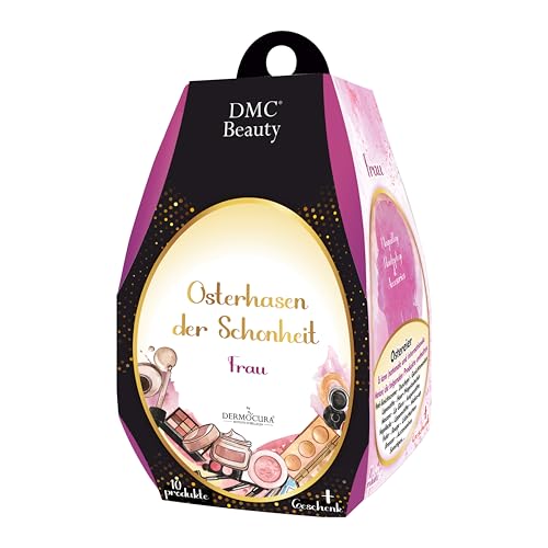 Dermocura Beauty-Osterei mit 11 Premium-Kosmetik-Überraschungen Make-Up, Top-Marken wie Garnier, Douglas, Rimmel enthalten. Oster-Beauty-Set 2025 Kosmetiktasche Schminke für Frauen und Mädchen (Frau) von DERMOCURA