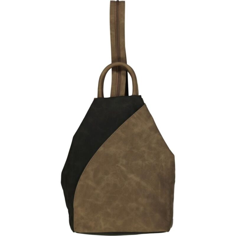 DERNIER - Dernier Cityrucksack mit teilbarem Riemen black Silo Braun von DERNIER