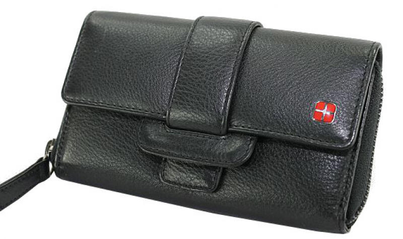 DERNIER - Dernier Damenbörse mit RV RFID echt Leder schwarz Schwarz von DERNIER