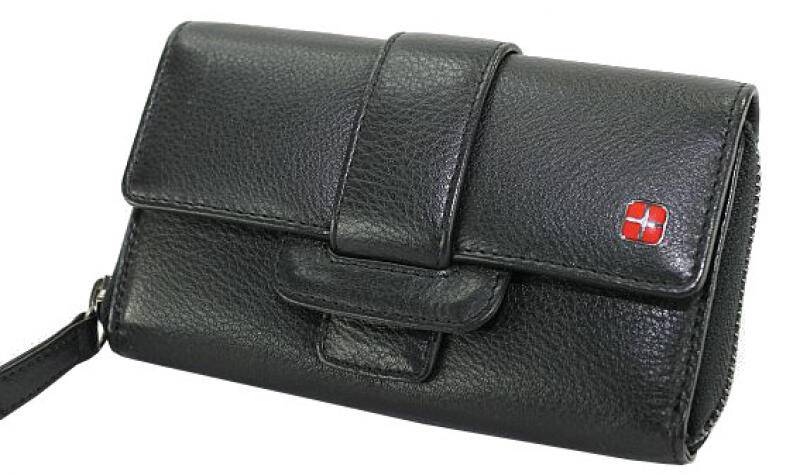 DERNIER - Dernier Damenbörse mit RV RFID echt Leder schwarz Schwarz von DERNIER