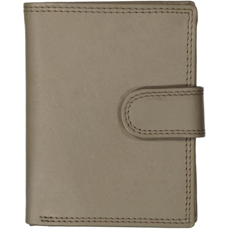 DERNIER - Dernier Kombibörse mit Druckknopf RFID-Schutz echt Rindleder grau Grau von DERNIER