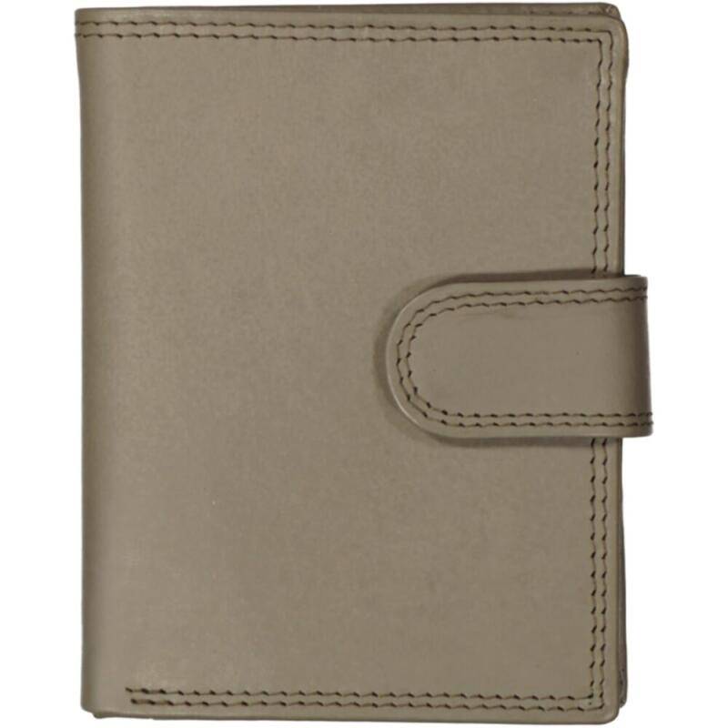 DERNIER - Dernier Kombibörse mit Druckknopf RFID-Schutz echt Rindleder grau Grau von DERNIER